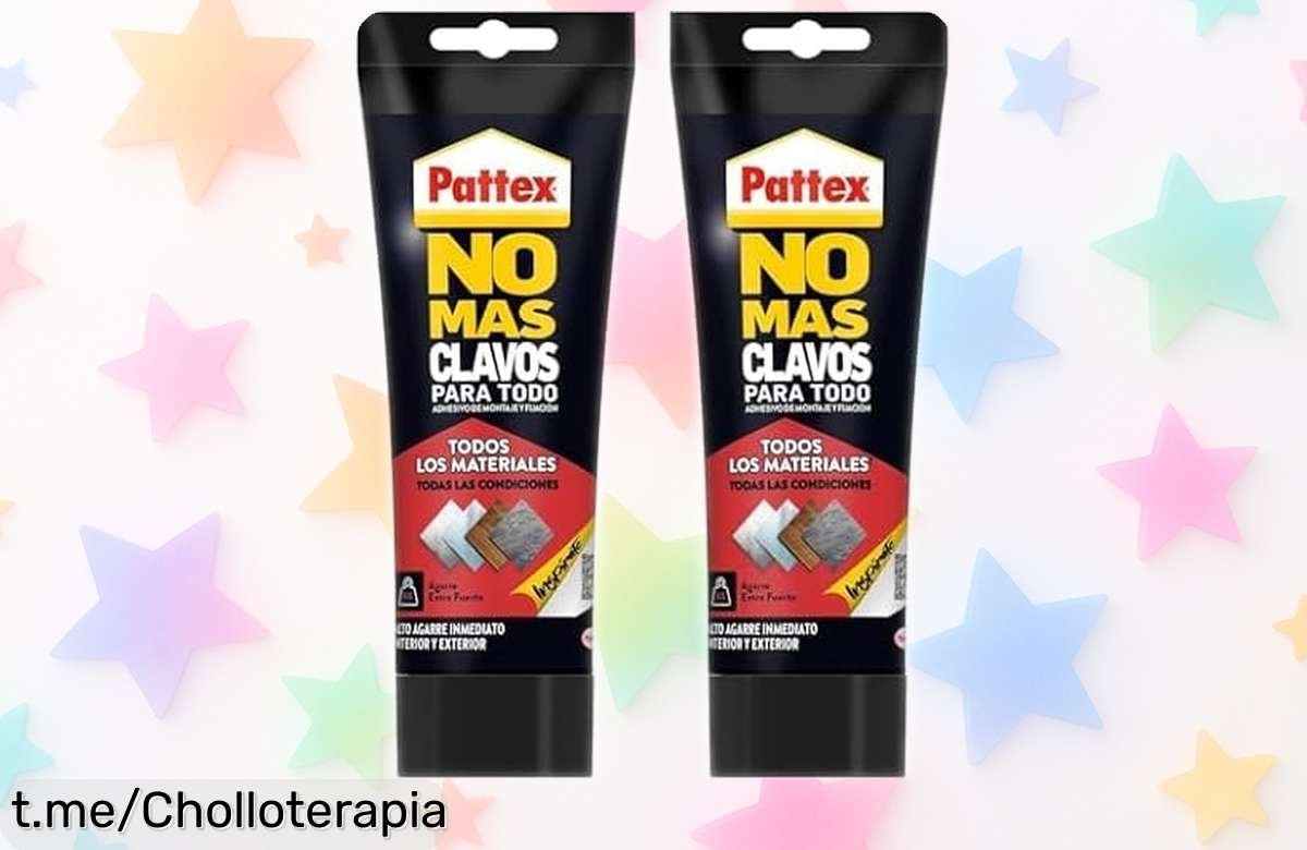 Adhesivo súper fuerte Pattex No Más Clavos en paquete doble, ¡ofertón de locura! Pega al instante y nunca volverás a necesitar más. ¡Hazlo tuyo antes de que se acabe esta ocasión única!