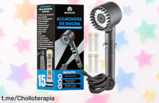 Alcachofa de ducha con filtro 15 etapas: agua limpia y control total a un precio rebajado, ¡disfruta cada momento especial! No te la pierdas, corre que vuelan.