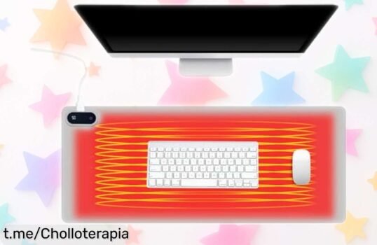 Alfombrilla de escritorio calefactada con control LED para que tus manos siempre estén cálidas; precio rebajado por tiempo limitado, ¡no dejes pasar esta oportunidad única!