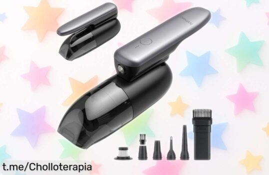 Aspiradora de mano inalámbrica con súper succión 8500Pa y luz LED en oferta, ¡no te pierdas este chollazo para dejar tu hogar impecable!