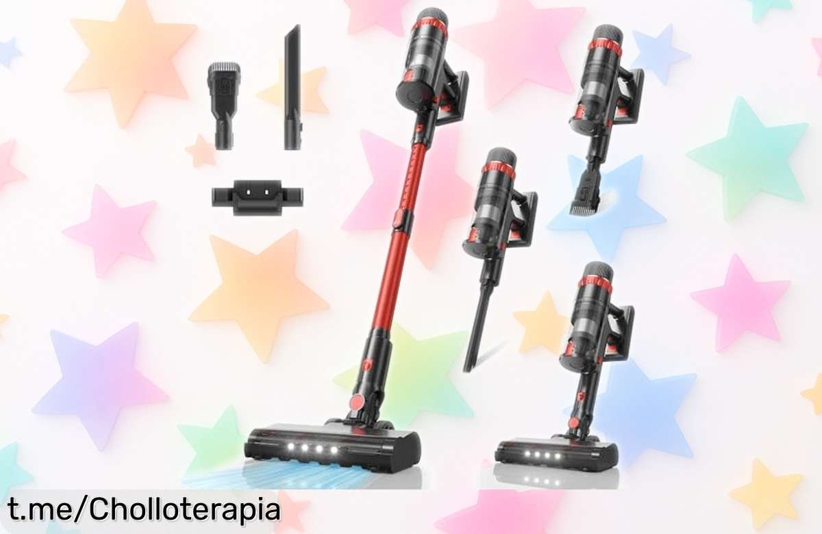 Aspiradora sin cable con 48KPA y pantalla LED, ¡descuento brutal! Limpieza fácil y rápida para tu hogar con este super chollo que no puedes dejar escapar.