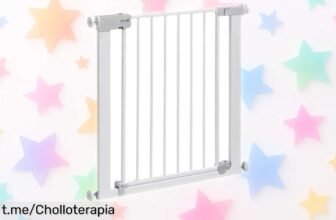Barrera de seguridad para niños Safety 1st con cierre automático y sin taladros, ¡súper chollo que hará tu vida más fácil! Consíguela ya y protege a los peques con solo una mano.