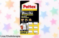 Barrita arreglatodo Pattex que seca en 3 minutos, súper resistente y válida bajo agua a un precio rebajado ¡Aprovecha este ofertón antes que se agote y reparaciones sin estrés!