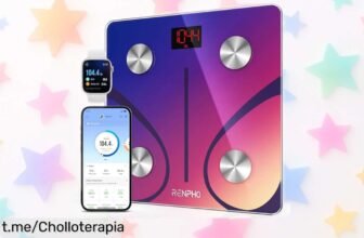 Báscula digital RENPHO con análisis corporal y Bluetooth, ¡súper chollo para cuidar tu salud! Controla el progreso de toda la familia a precio rebajado, no te lo pierdas ya.