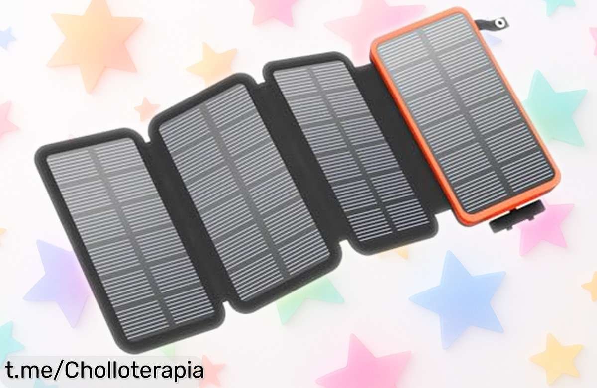 Batería solar portátil gigantesca FEELLE de 25,000mAh con descuento brutal: carga rápida para tus dispositivos y linterna integrada. ¡Aprovecha este super chollo antes que se acabe!