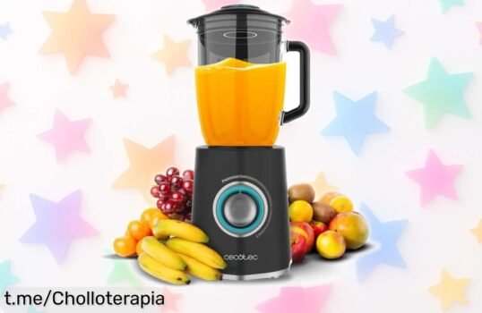 Batidora de vaso potente con cuchillas de titanio negro a un precio rebajado imposible de dejar pasar, transforma tus recetas en segundos y disfruta al máximo ¡Hazte con ella ya!