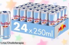 Bebida energética Red Bull Zero en pack de 24 latas, ¡súper chollo para estar despierto y activo todo el día! Aprovecha este precio rebajado antes que se agote.