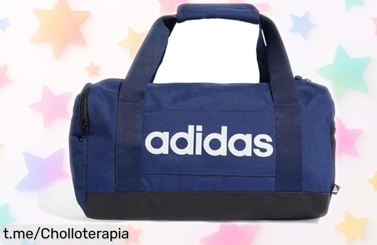 Bolsa deportiva adidas unisex azul oscuro, diseño moderno y material resistente a precio rebajado por tiempo limitado: ¡es tu oportunidad para lucir con estilo!