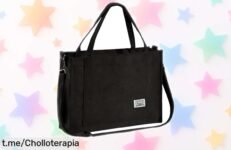 Bolso de pana Tibroni con bandolera extraíble y espacio XXL rebajado a un precio brutal, aprovecha este chollo y deslumbra en cada ocasión ¡No esperes más!
