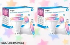 Bombillas LED inteligentes Tapo en pack de 2, colores vibrantes y luz regulable, ¡ofertón que no verás otra vez! Dale chispa a tus días, corre antes que vuelen.