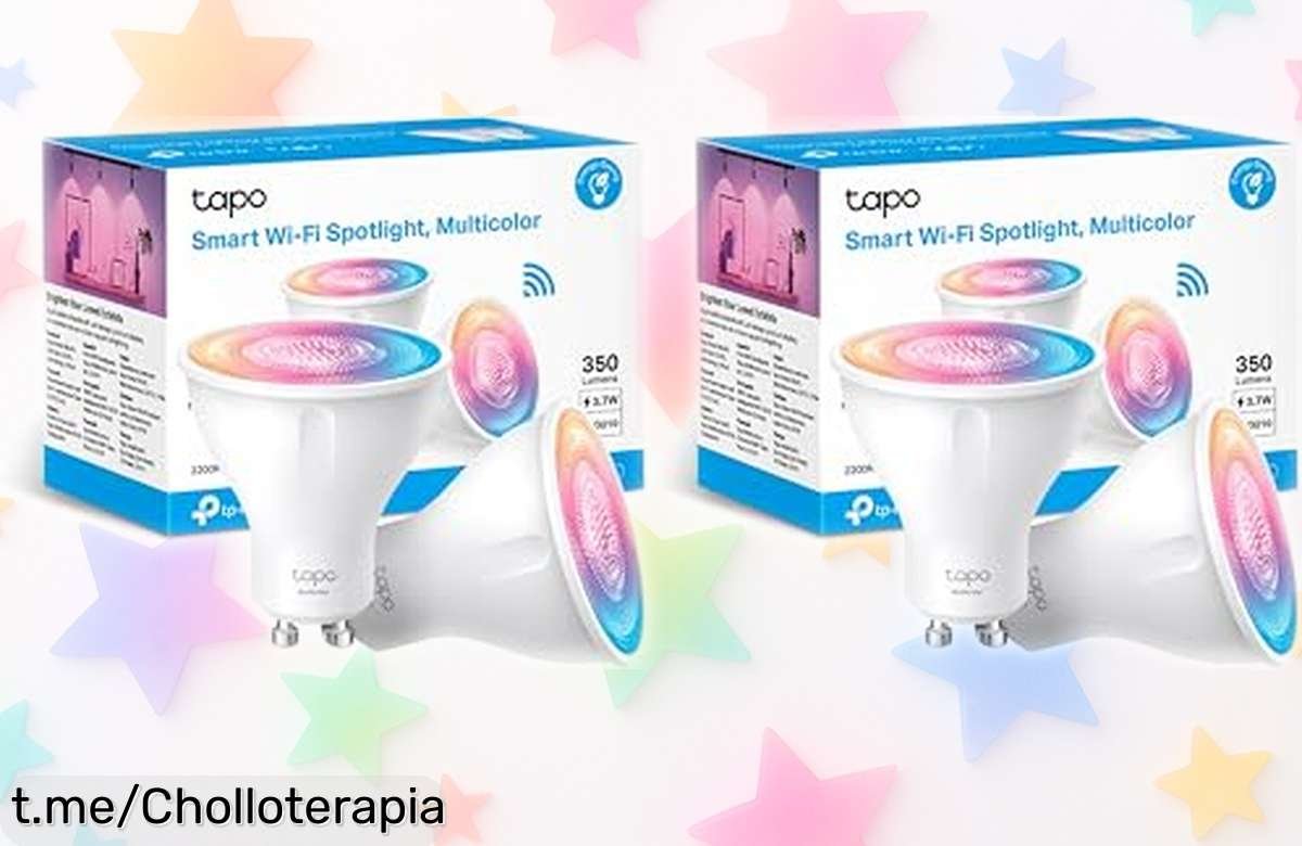 Bombillas LED inteligentes Tapo en pack de 2, colores vibrantes y luz regulable, ¡ofertón que no verás otra vez! Dale chispa a tus días, corre antes que vuelen.