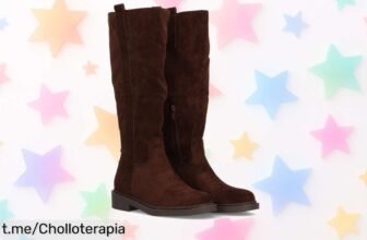 Botas caña alta tacón bajo marrón, un super chollo elegante que no volverás a ver. ¡Atrévete a brillar y corre por las tuyas antes de que se acaben!