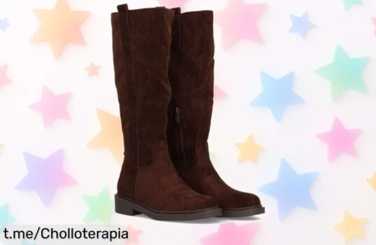 Botas caña alta tacón bajo marrón, un super chollo elegante que no volverás a ver. ¡Atrévete a brillar y corre por las tuyas antes de que se acaben!