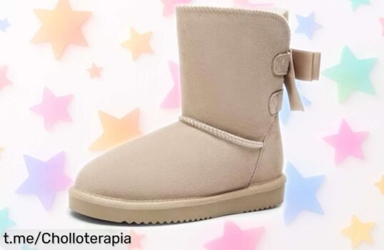 Botas de nieve DREAM PAIRS con lazo chic y suela antideslizante a precio rebajado, ¡una oportunidad increíble que te hará disfrutar del invierno sin miedo!