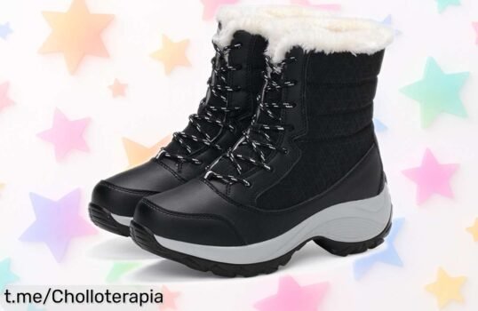 Botas de nieve impermeables para mujer con plataforma antideslizante: ¡el chollazo que hará que tu invierno sea cálido y stylish! No te lo pierdas, compra ya y deslumbra.
