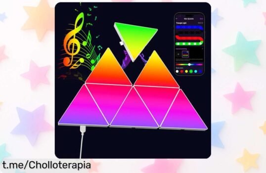 Brillantes paneles LED triangulares RGB con app y música para darle vida a tu hogar; corre, ¡la oferta es tan única que no se repite!