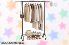 Burro para ropa extensible con ruedas y espacio extra, ahora a un precio rebajado ¡Organiza tu hogar con estilo antes de que se agote! ¡No te lo pierdas!