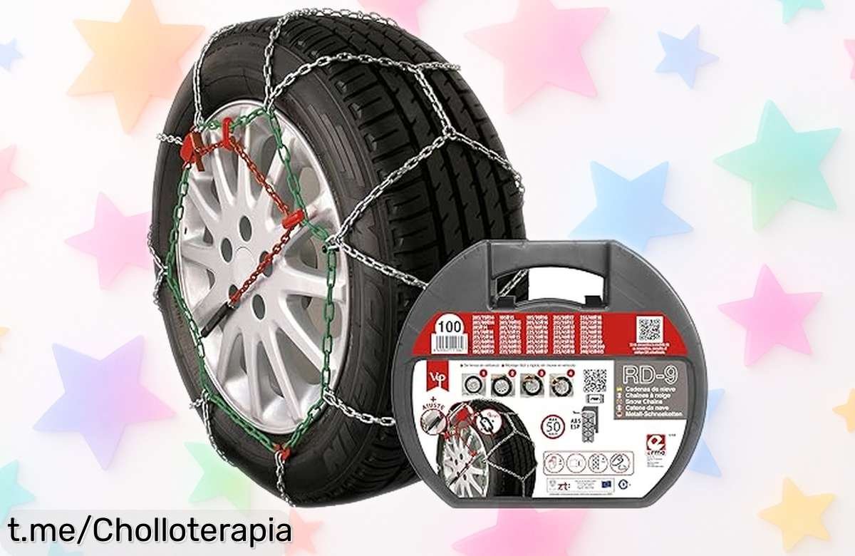 Cadenas de nieve metálicas RD9 con cierre ultra seguro y fácil reparación: ¡ofertón rebajado solo para los que buscan seguridad en carretera, no esperes más!
