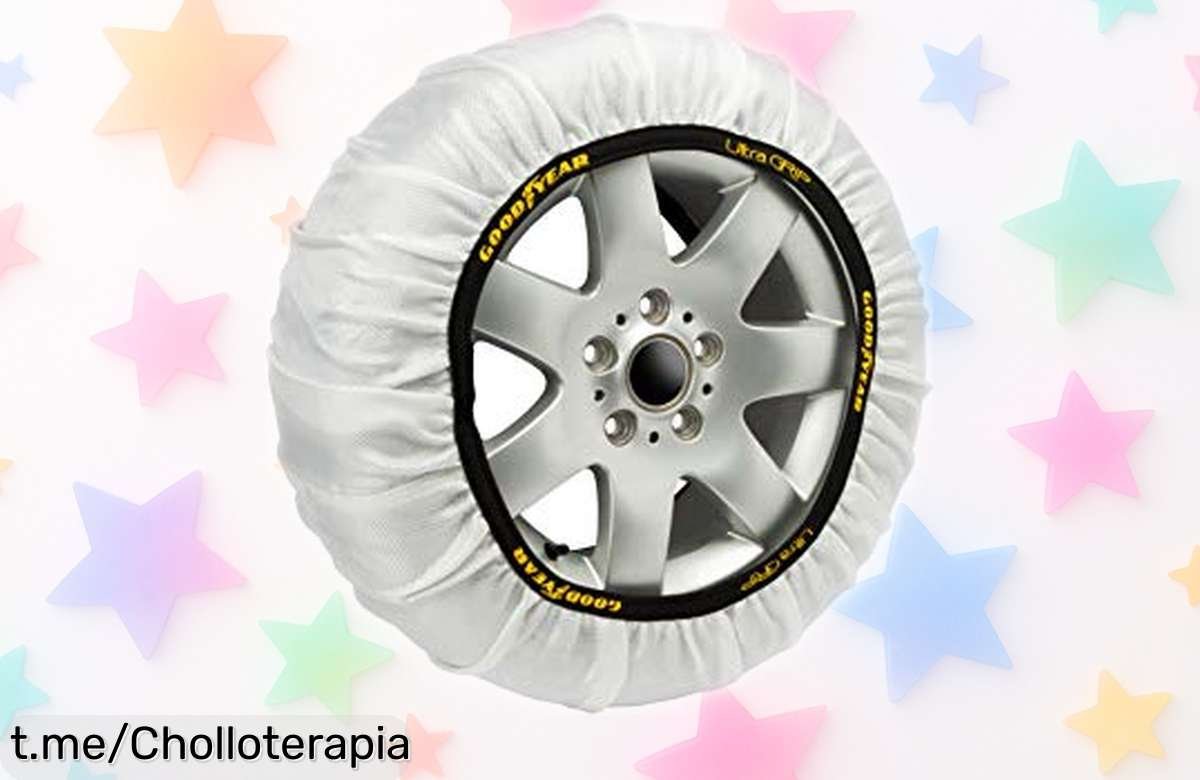 Cadenas de nieve textiles Goodyear: instalación fácil y segura con guantes incluidos, precio rebajado ¡No te quedes parado en el frío!