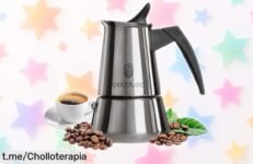 Cafetera italiana Cecotec de acero inoxidable para 4 tazas, ¡precio rebajado increíble! Disfruta del aroma auténtico antes que se agote este ofertón y siente el café en tu corazón.