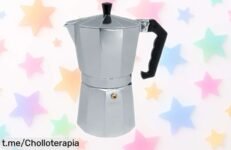 Cafetera italiana clásica para inducción con diseño de doble cámara rebajada a precio increíble, ¡disfruta el sabor auténtico en cada taza antes que se agote!