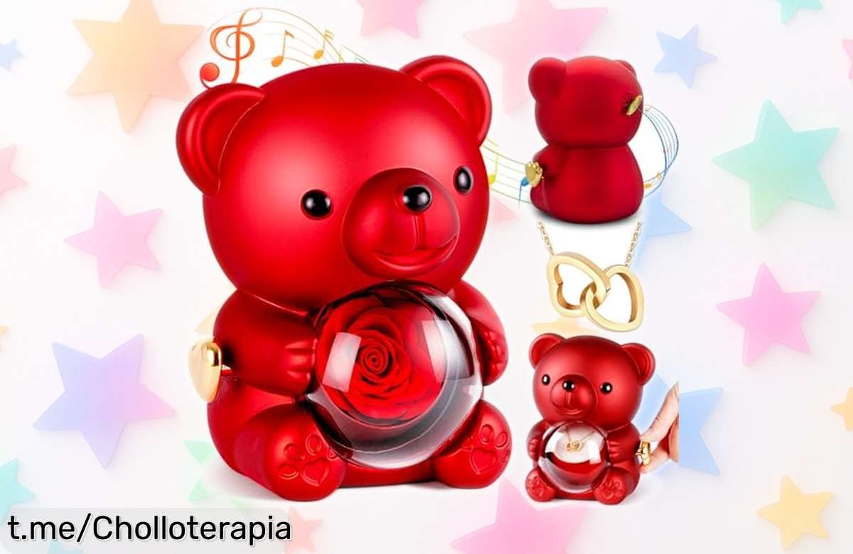 Caja de música con osito de rosas eternas Goldmiky, un regalo único que conquista corazones a precio rebajado. ¡Date prisa antes de que se agoten!