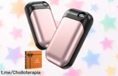 Calentador de manos recargable 2 en 1 que calienta al instante y dura hasta 9 horas, ¡super chollo para disfrutar del aire libre sin pasar frío! No te lo pierdas.