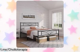 Cama doble Yaheetech con espacio de almacenamiento ideal, montaje fácil y precio rebajado; ¡aprovéchate ahora y transforma tu descanso sin líos!