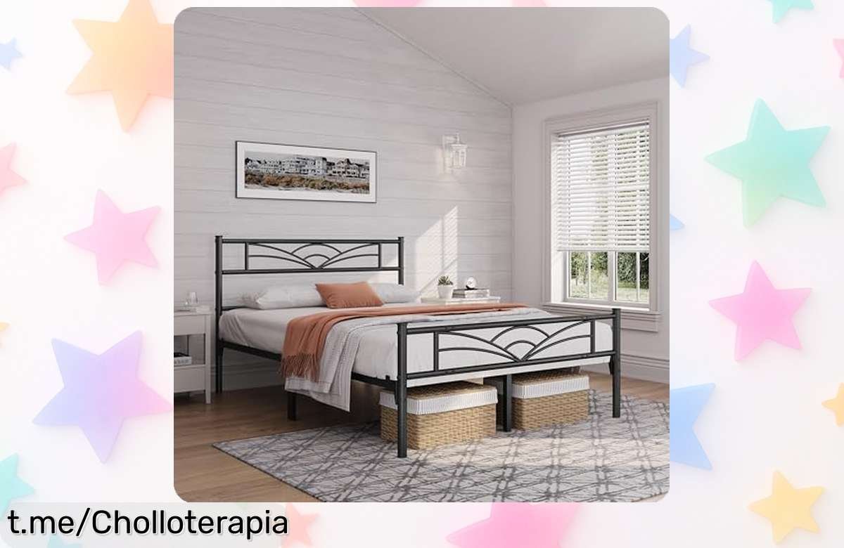 Cama doble Yaheetech con espacio de almacenamiento ideal, montaje fácil y precio rebajado; ¡aprovéchate ahora y transforma tu descanso sin líos!