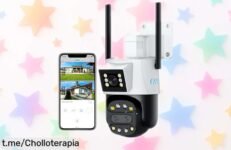 Cámara de vigilancia WiFi con zoom 4X y visión nocturna a color, ¡súper chollo en precio rebajado! Asegura tu hogar hoy antes que se agoten estas unidades únicas.