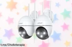 Cámara de vigilancia exterior ieGeek con detección humana y visión nocturna en color, llévate 2 unidades a un super chollo, ¡oferta limitada para proteger lo que más amas!