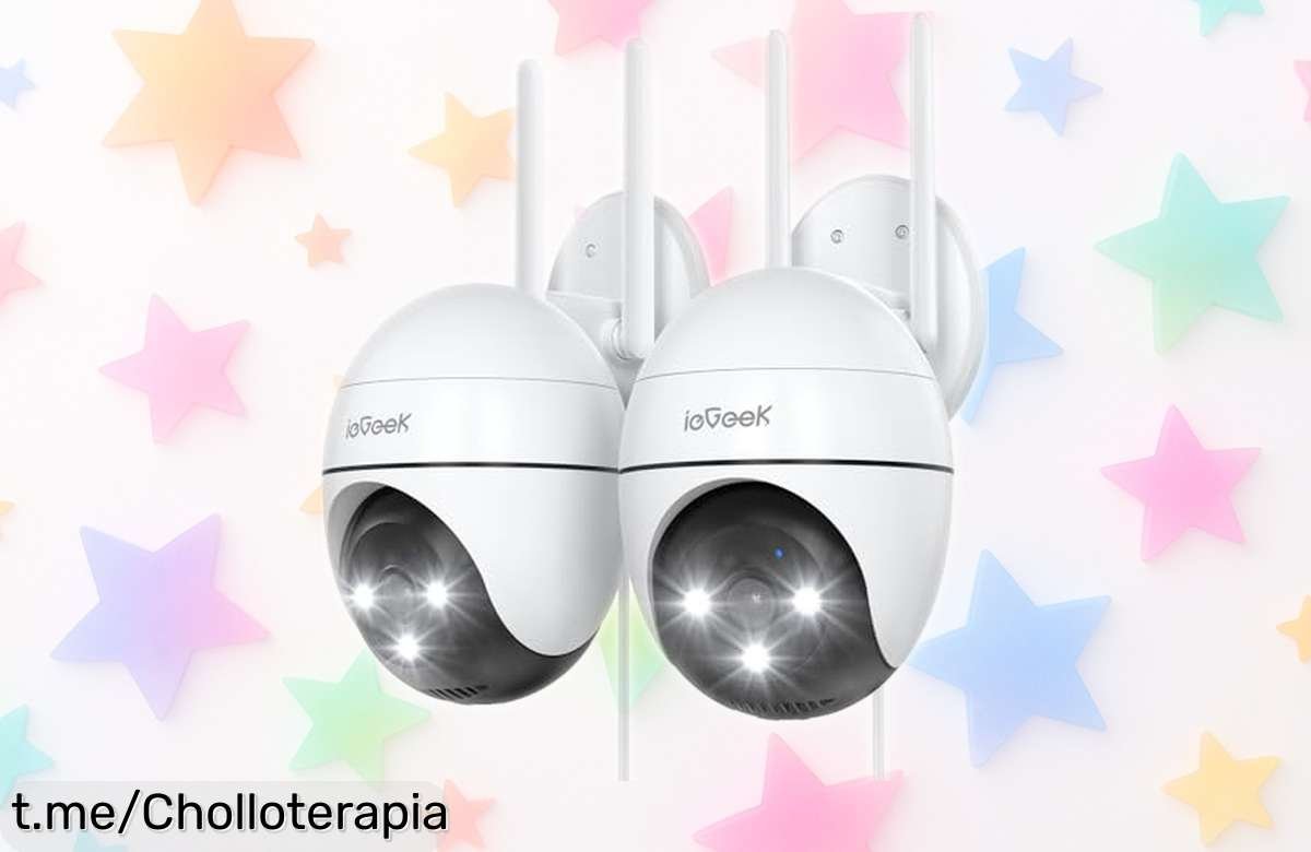 Cámara de vigilancia exterior ieGeek con detección humana y visión nocturna en color, llévate 2 unidades a un super chollo, ¡oferta limitada para proteger lo que más amas!