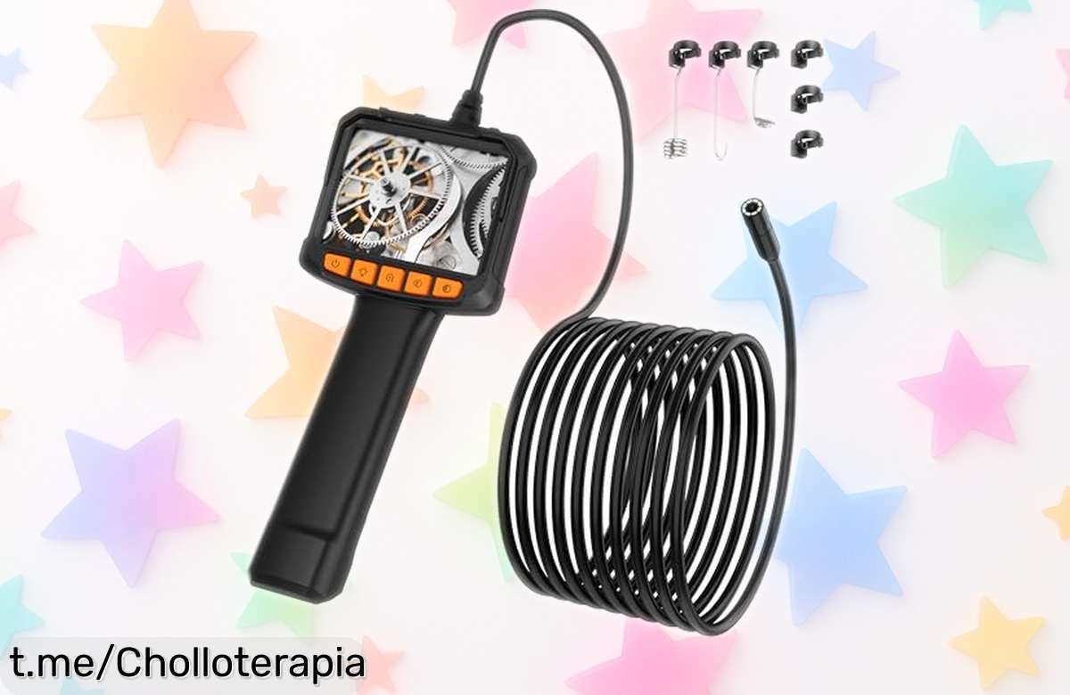 Cámara endoscópica con luz y pantalla HD, ¡super chollo con descuento brutal! No te pierdas esta oferta limitada que hará todo más fácil y rápido, ideal para tus inspecciones difíciles.