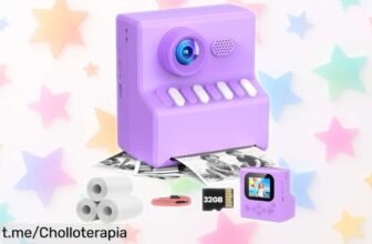 Cámara instantánea morada para niños con 40MP y zoom 16x a precio locos, capturando sonrisas y diversión al instante: ¡No dejes pasar esta oportunidad única!