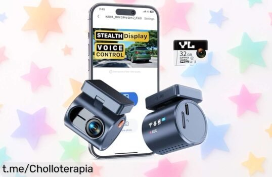 Cámara para coche KAWA Dashcam con grabación automática y control por voz a precio rebajado nunca visto ¡Protege tus viajes ya antes de que vuela!