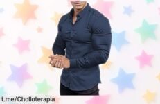 Camisa de vestir para hombre con ajuste atlético, ¡ofertón que no vas a creer! Ideal para brillar en cualquier ocasión. Aprovecha ya esta oportunidad única y siéntete increíble hoy mismo.