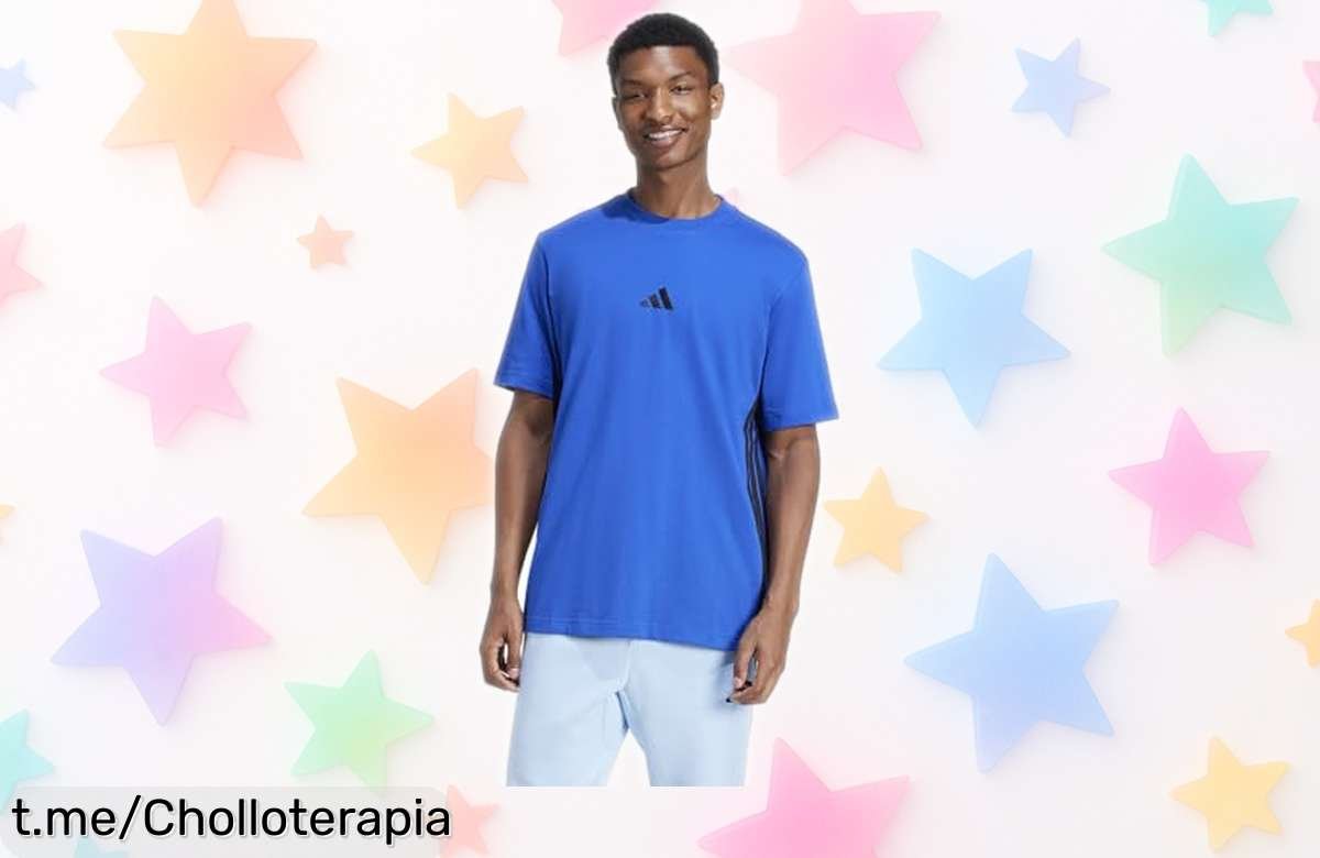 Camiseta Adidas Essential Three Stripes para hombre, ¡rebajada a un precio increíble! Aprovecha este ofertón y siéntete moderno cada día.