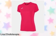Camiseta Joma fucsia para mujer que regula el sudor, ¡ahora a precio rebajado! No dejes escapar este super chollo y luce espectacular cada día.