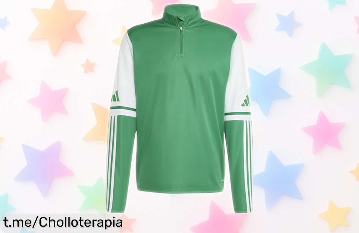 Camiseta de entrenamiento adidas con cierre rápido y estilo fresco a precio rebajado, ¡un chollazo que no puedes dejar escapar! Corre que vuelan.