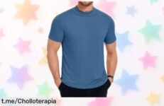 Camiseta masculina COOFANDY en azul oscuro, ¡rebajón brutal! Un básico slim fit que combina con todo para lucir espectacular. No te la pierdas, ¡siente el estilo hoy mismo!