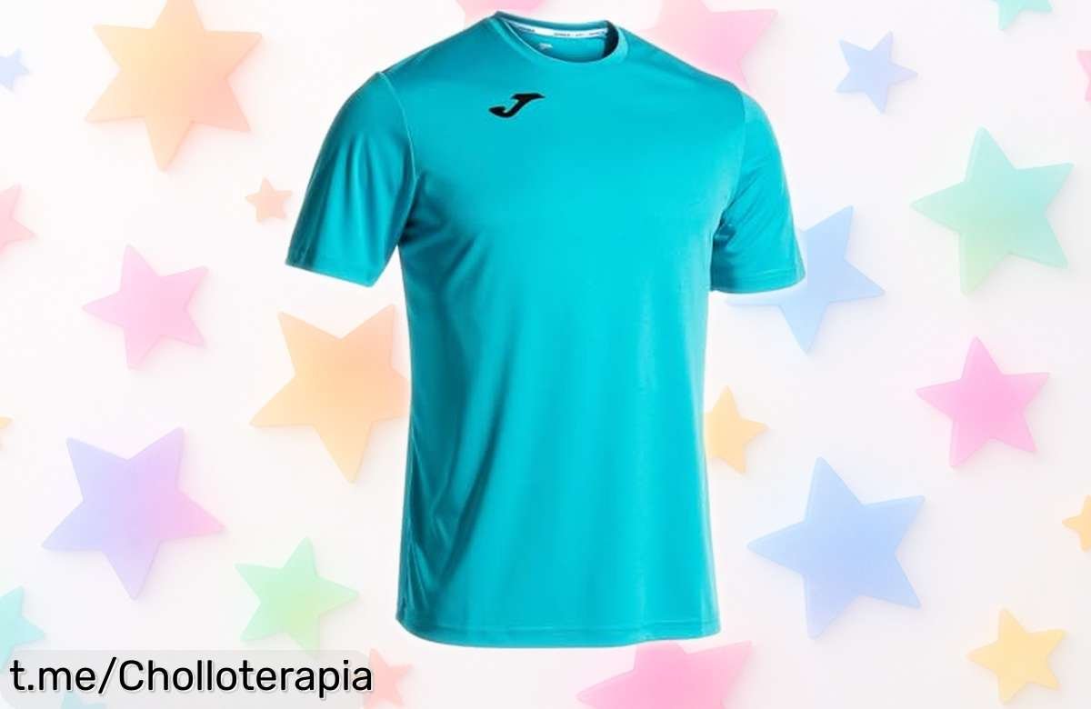 Camiseta turquesa flúor Joma para hombre, secado ultrarrápido y resistencia total ¡Descuento brutal por tiempo limitado! No dejes escapar esta ganga que te hará sentir imparable.