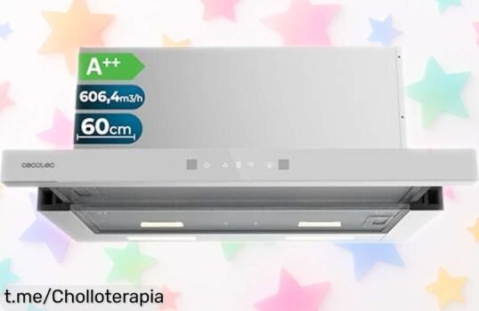 Campana extractora telescópica Cecotec con succión potente a precio loco. ¡No dejes escapar este super chollo para tener una cocina sin humos y fresca!