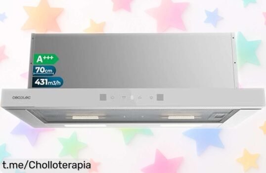 Campana extractora telescópica Cecotec con succión ultra potente que eliminará humos y olores, precio rebajado que vuela, no te lo dejes escapar y dale un aire nuevo a tu cocina ya mismo.