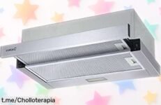 Campana extractora telescópica de motor silencioso y luz LED, precio rebajado increíble para que cuides tu cocina con estilo. No dejes pasar este super chollo irresistible hoy mismo.