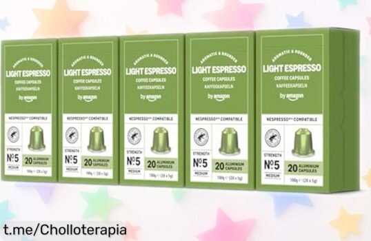 Cápsulas de café espresso compatibles con Nespresso by Amazon, 100 unidades sabor intenso y cremoso ¡super chollo a precio rebajado para que cada sorbo sea un momento único, corre que vuelan!