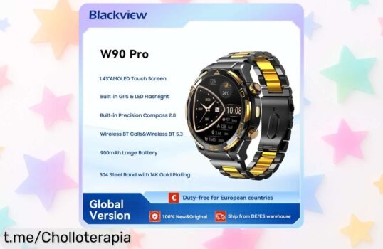 Captura el momento con el smartwatch Blackview W90 Pro: pantalla AMOLED, duración de 20 días y llamadas Bluetooth. ¡Chollazo con descuento brutal que no querrás perder!