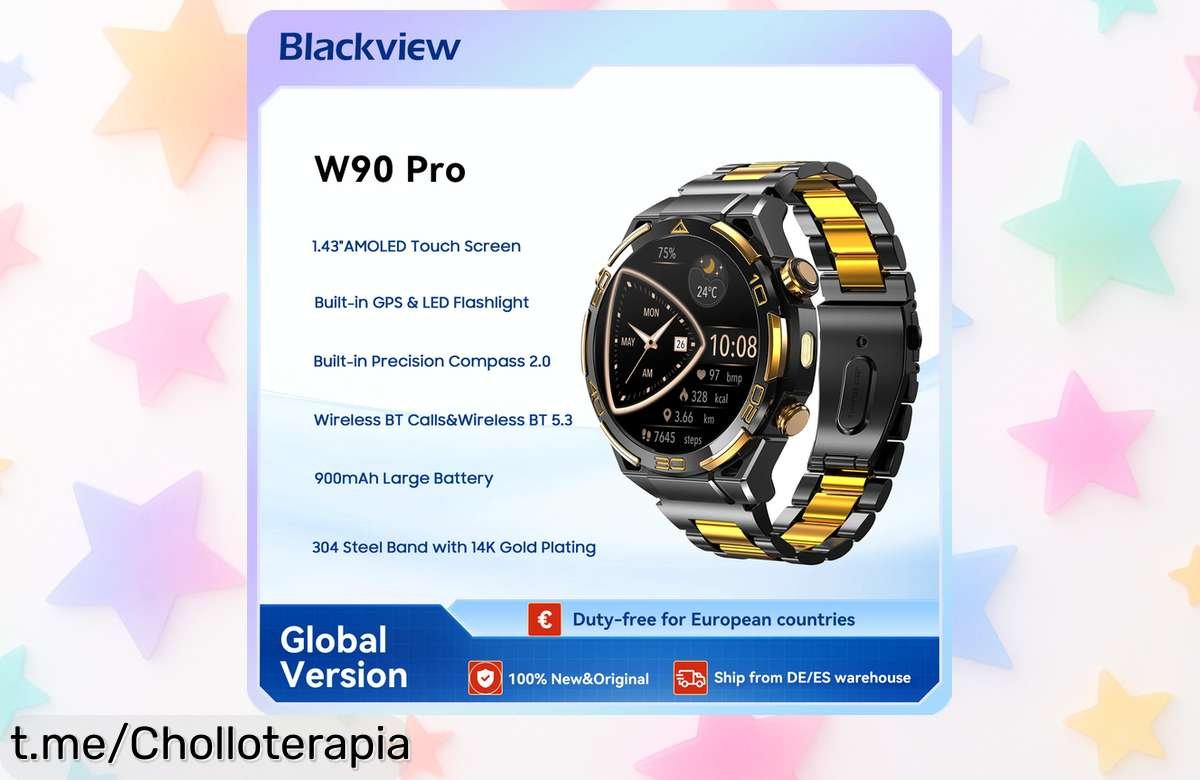 Captura el momento con el smartwatch Blackview W90 Pro: pantalla AMOLED, duración de 20 días y llamadas Bluetooth. ¡Chollazo con descuento brutal que no querrás perder!
