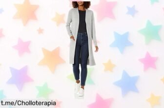 Cardigan largo y ligero Amazon Essentials que realza tu figura, ahora con precio rebajado por tiempo limitado. ¡Hazte con este super chollo y deslumbra en cada ocasión!