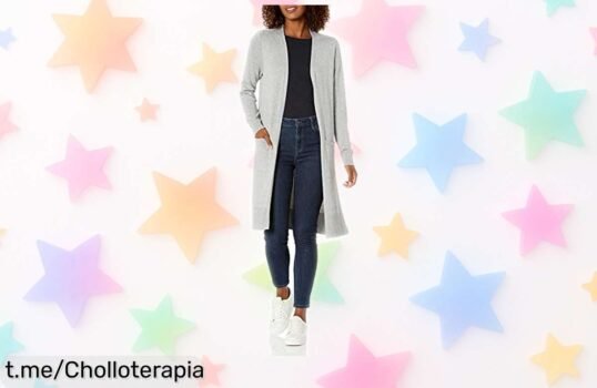 Cardigan largo y ligero Amazon Essentials que realza tu figura, ahora con precio rebajado por tiempo limitado. ¡Hazte con este super chollo y deslumbra en cada ocasión!