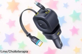 Cargador de coche Baseus con 4 puertos y cables retráctiles a precio loco, carga rápida para tus viajes: ¡aprovecha este super chollo antes que se agote y viaja sin preocupaciones!